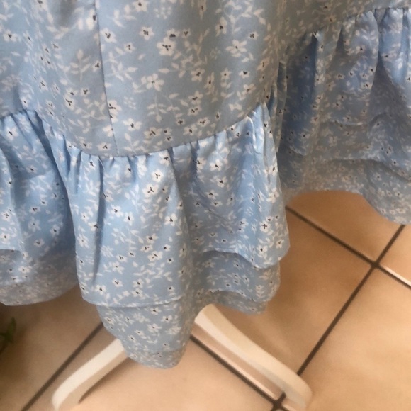 Lilkely Charlotte Ruffled Women’s Blue Belted Mini Dress Sz 12 NWT - Picture 13 of 16